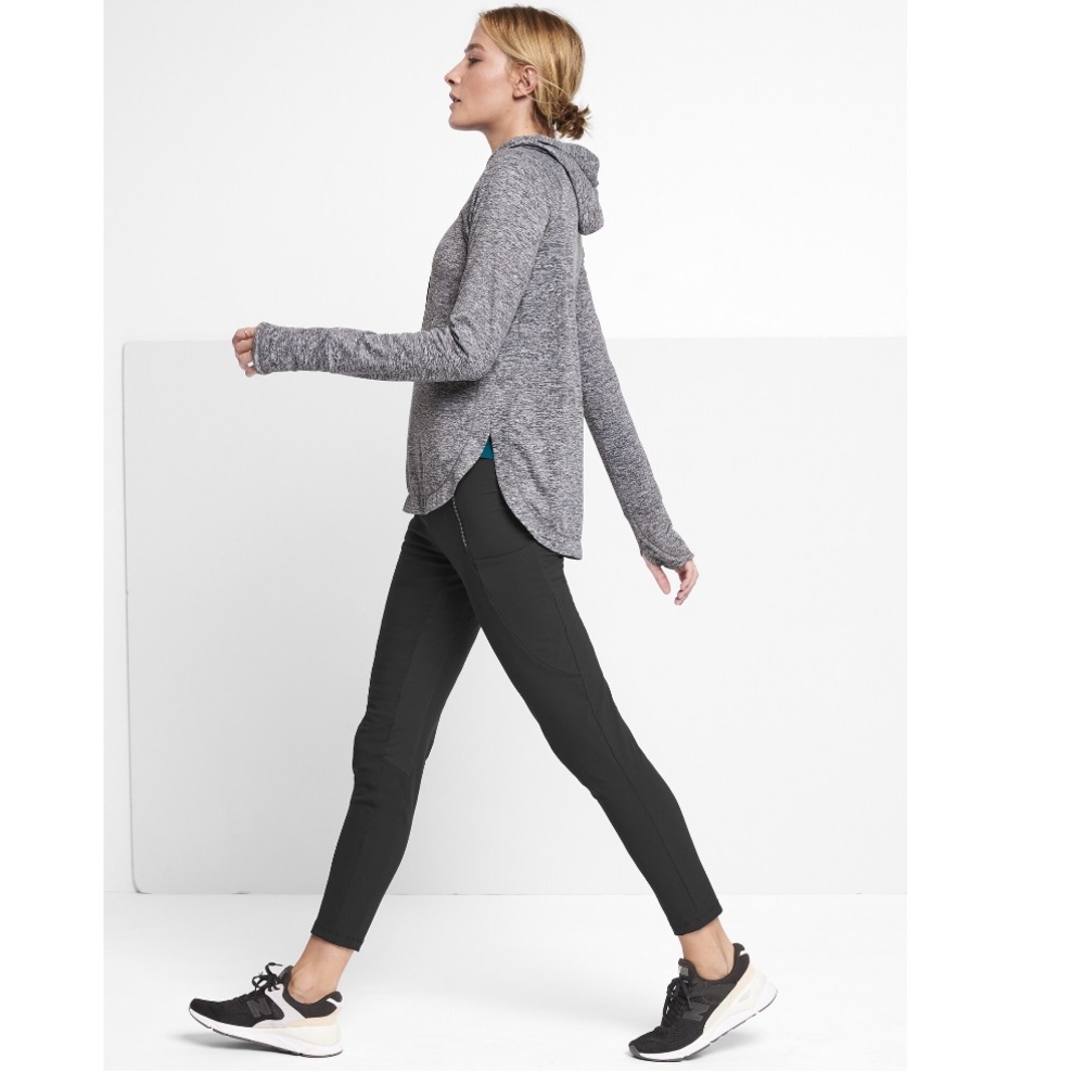 Dark heather grey Athleta uptempo hoodie. Buttery soft new condition.
